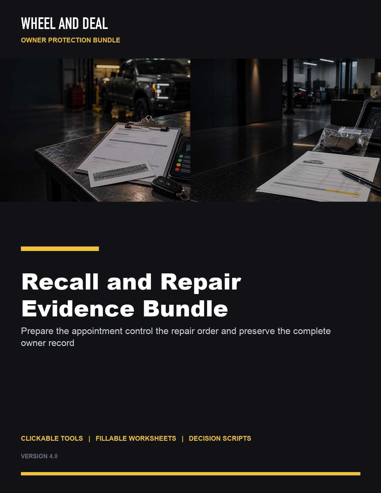 Recall and Repair Evidence Bundle cover